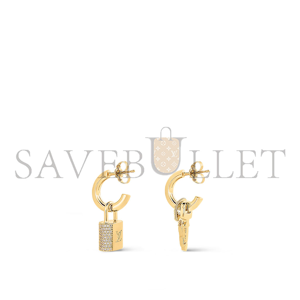 LOUIS VUITTON LV PADLOCK EARRINGS M01583